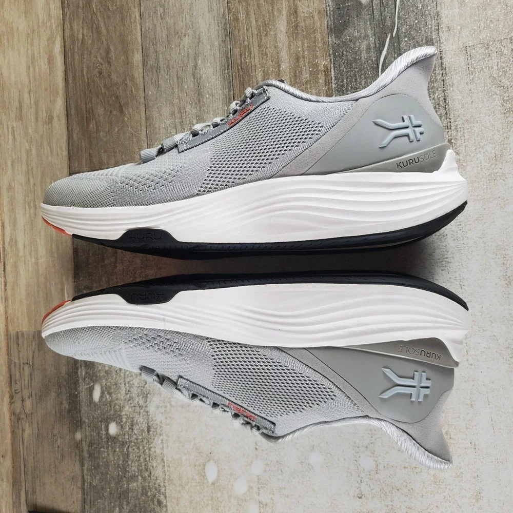 KURU Atom 2 Mens Shoes Sz 13 M Running Dove Gray Bright White Lace Up Sneakers